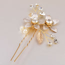 Crystal Pearls Floral Vine Hair Pin Clip Wedding Bride Girls Prom Accessory