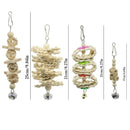 7 Packs Bird Parrot Swing Chewing Toys- Natural Wood Hanging Bell Bird Cage