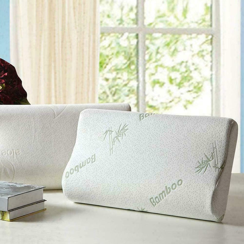 Home Bed Pillow Head Neck Support Bamboo Contour Memory Foam Pillows A6S6