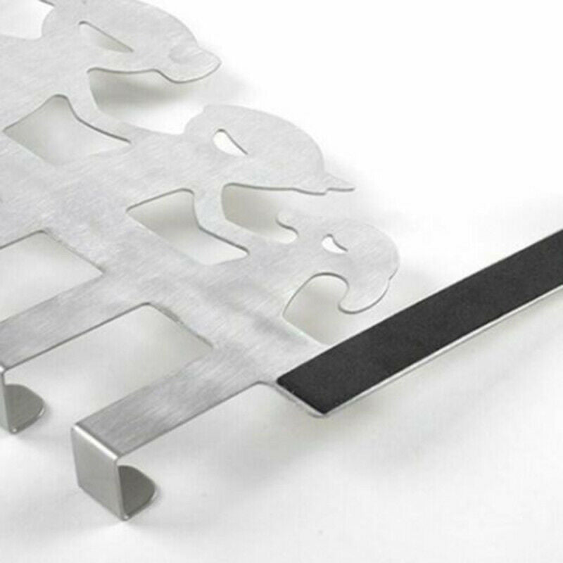 Stainless Steel Over Door Hanger 8 Hooks for Clothes Coat Hats Holder Ra YVC