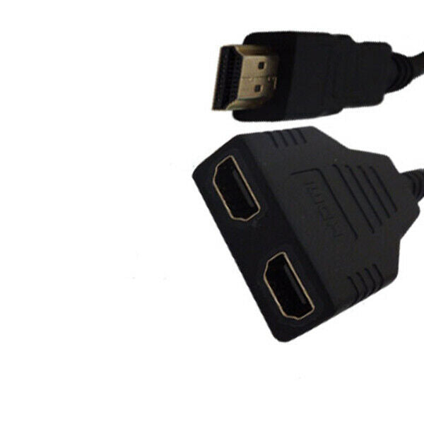 1080P HDMI Port Male to 2 Female 1 In 2 Out Splitter Cable Adapter Converte J5H5