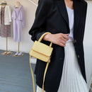 Women Leather Mini Shoulder Handbags Flap Messenger Crossbody Bags (Yellow) A