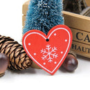 16PCS Mixed DIY White&Red Tree/Heart/Star Wooden Ornaments For Christmas Pa