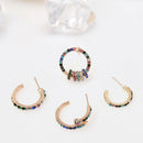 4pcs Multicolor Diamond Earrings Ear Hook Fashion Women Ear Dangle Jewelry