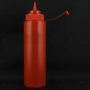 5Pcs Ketchup Mustard Jam Squeeze Bottle Sauce Condiment Dispenser w/Cap Red