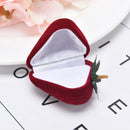 Velvet Strawberry Jewelry Box Wedding Rings Earrings Display Gifts Box Hol BX