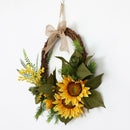 15" Artificial Sunflower Wreath Flower Wreath with Yellow Sunflower and Green