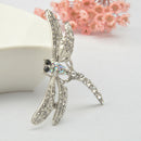 Women Dragonfly Clear Rhinestone Brooch Wedding Party Jewelry Brooch Pin