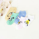 Women cat Comfortable Stripe Cotton Sock Slippers Short Ankle Socks OZ