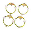 4x Alloy Round Enamel Cloud Animal Wreath Pendants Charms Craft DIY Earring