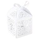 10x Cross Hollow Wedding Party Paper Favor Candy Boxes With Ribbon LJ