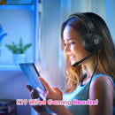 K19 RGB LED Light Over-ear Headphone Gaming Calling Computer Wired Gamer Headset