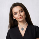 Hollow Heart Pendant Necklace Luminous Clavicle Chain Jewelry Gift (Blue) A