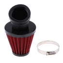 Red Motorcycle Racer 42mm Inlet Cold Air Intake Tapered Air Filter Cleaner
