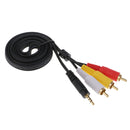 3-RCA Male to 3.5mm Mini Jack Male Jack Composite Audio Video A/V Splitter Cable