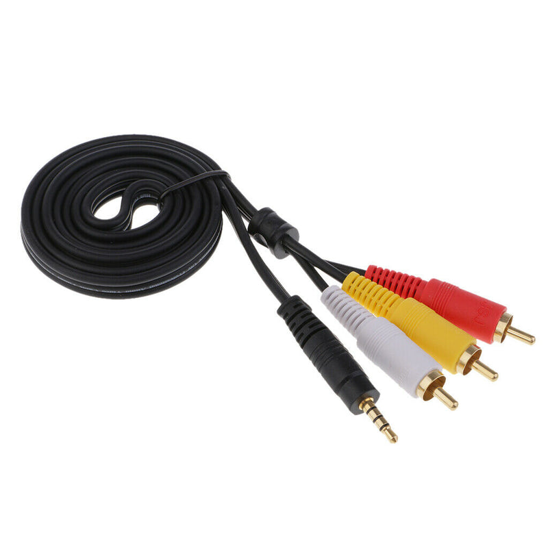 3-RCA Male to 3.5mm Mini Jack Male Jack Composite Audio Video A/V Splitter Cable
