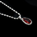 Fashion Natural Ruby Charm Pendant Jewel Chain Chunky Statement Choker Necklace