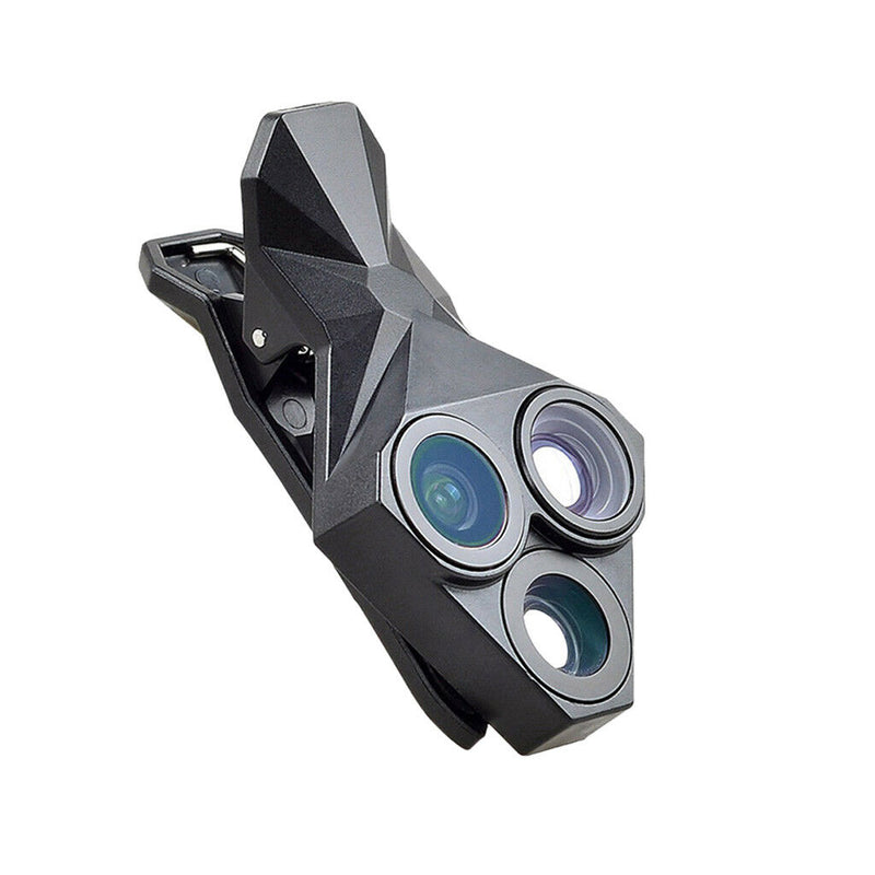 3 in 1 Phone Camera Lens Kit 160 Fisheye , 0.65X Wide Angle , 20X Macro Lens