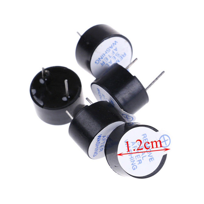 5PCS 5V Active Buzzer Magnetic Long Continous Beep Tone Alarm Ringer 12MM Tg