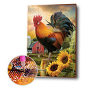 5D DIY Full Round Drill Diamond Painting Rooster Sunflower Rhinestone Kits