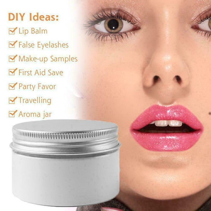 50ml Empty Aluminium Balm cosmetic Tin pot jar containers Packing box R4T7