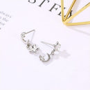 Fashion Stars Moon Dangle Rhinestone Earrings Women Jewelry Shiny Ear Drop