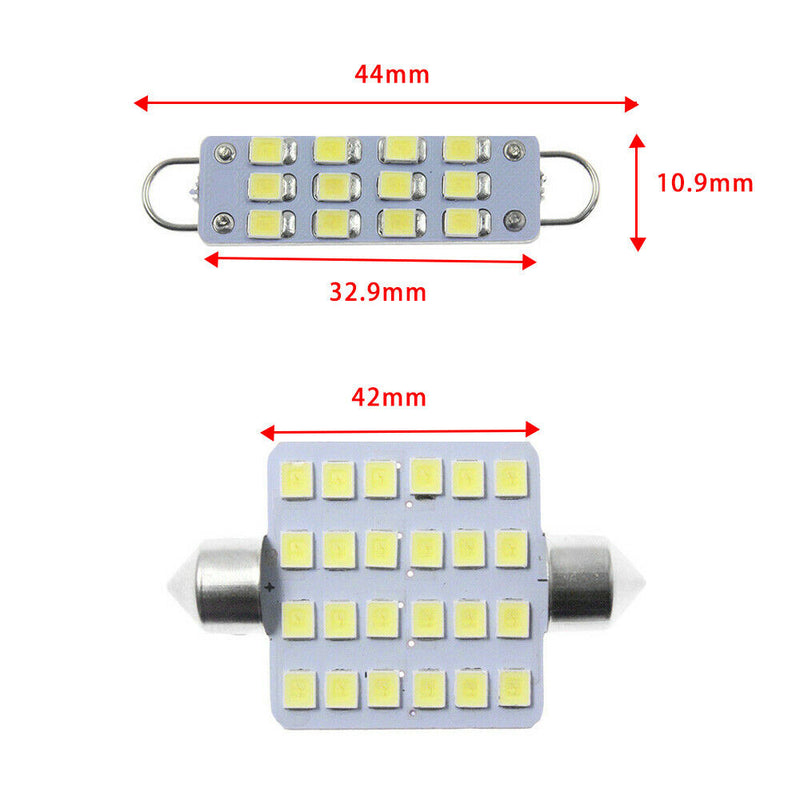 1 Set Car Interior Map Dome Light Lamps 12V 6000K White LED Bulb Car Accessories