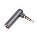 3.5mm Male to Female 90 Degree Right Angled Adapter Microphone Plug (Grey)