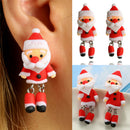 Christmas Santa Claus Earrings Handmade Polymer Clay Ear Stud Earrings JewelryJR