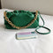 Elegant Women Chain Tote Bag Cloud Shoulder Handbag PU Clutch Purse (Green)