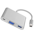 Type-C to VGA Adapter Cable + HUB + PD 3 in 1 Docking Station Type-C to m C8Z4