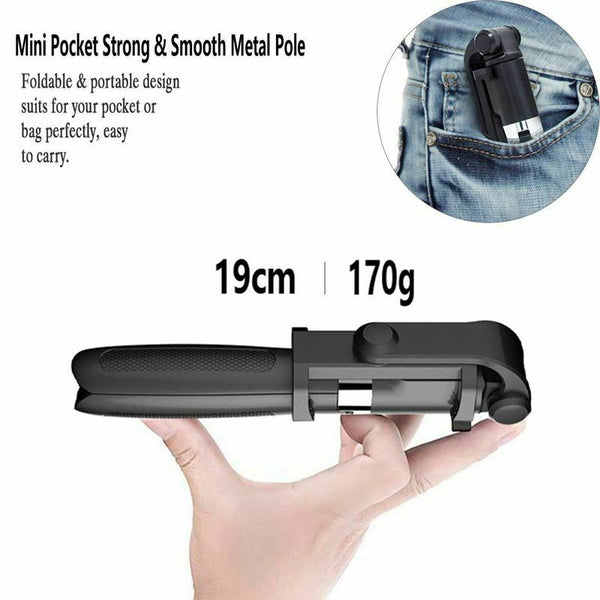Portable Lightweight Selfie Stick, Bluetooth Selfie Stick Tripod with Remov F9V8