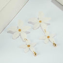 Long Petal Dangles Earrings Irregular Flower Pendant Ear Drop Women Jewelry