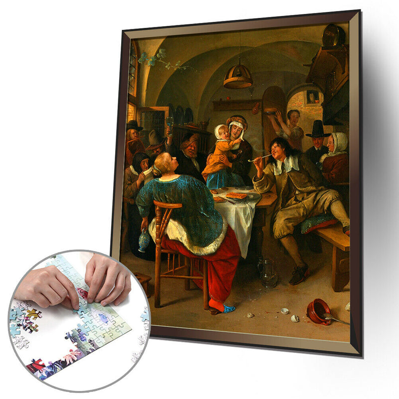 1000pcs Paper Puzzles Jigsaw Family Chatting Educational Kids Adults Toys