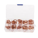 200pcs Assorted Crush Copper Washer Gasket Set Flat Ring Seal Kit W/ Box