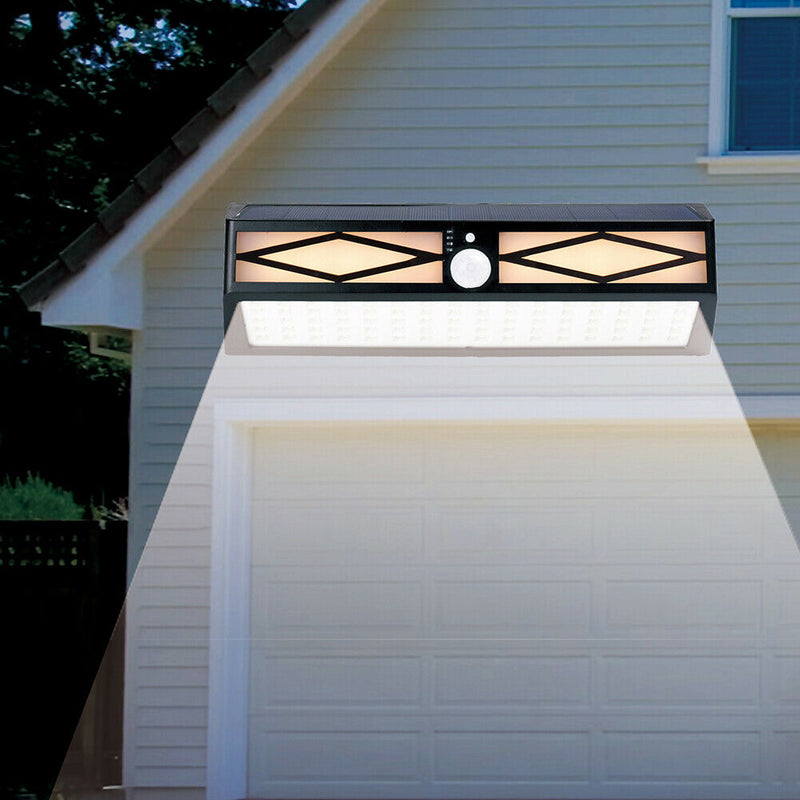 80LED Solar Wall Light Garden Human Infrared Sensor Hanging Security Lamp A