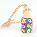 Floral Art Printed Hanging Car Air Freshener  Diffuser Fragrance Bottle O8W LJ
