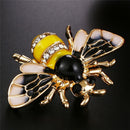 Women Delicate Enamel Little Bee Crystal Rhinestone Collar Pin Bro JR