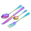 16 Pcs Tableware Set Colorful Romantic Dinner Set Rainbow Flatware Set B3P5