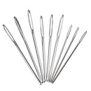 9pcs Stainless Steel Large Eye Metal Needles Cross Stitch Knitting Crochet Hook