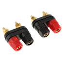 2pcs Terminal Binding Post Amplifier Dual Copper 2-way Banana Plug Jack