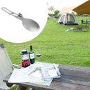 Portable Outdoor Camping Cookware Cutlery Folding Titanium Spork Spoon Fork