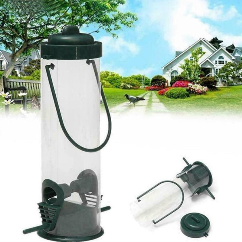 Outdoor Birds Water Feeder Dish Plastic PVC Bucket Dark Plastic New Green A E3M1