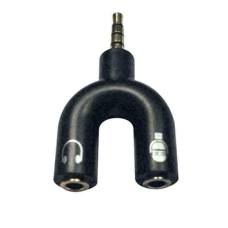 3.5mm Black Stereo Splitter to Mic Headset Jack Plug Adapter For Phone Pretty