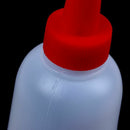 2 Pcs 100ml Red Plastic Tip Nozzle Lubricant Oil Squeeze Bottle Clear White