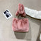 Women Plush Messenger Bag Big Capacity Fluffy Shoulder Handbags (Pink)