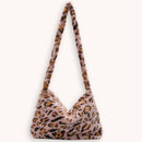 Animal Pattern Shoulder Underarm Bag Women Plush Top-handle Handbag (2)