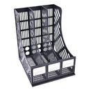 3 Section Paper Book Storage Organizer Folder Magazine File Case Office Folder &