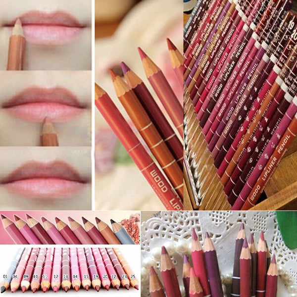 12PCS Professional Lipliner Waterproof Lip Liner Pencil 15CM 12 Colors Ne Dzjo