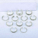 12Pcs/SET Fashion Retro Jewelry Adjustable Open Toe Ring Finger Foot_Rings G5U2